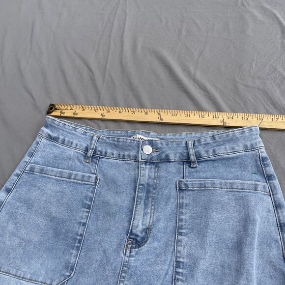 Denim pencil Jean Skirt for Women Denim‎ Casual Stretch Patch Pockets L - Picture 6 of 10